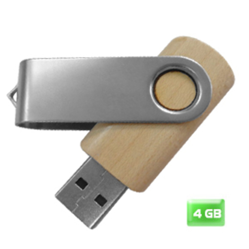Memoria USB de madera.