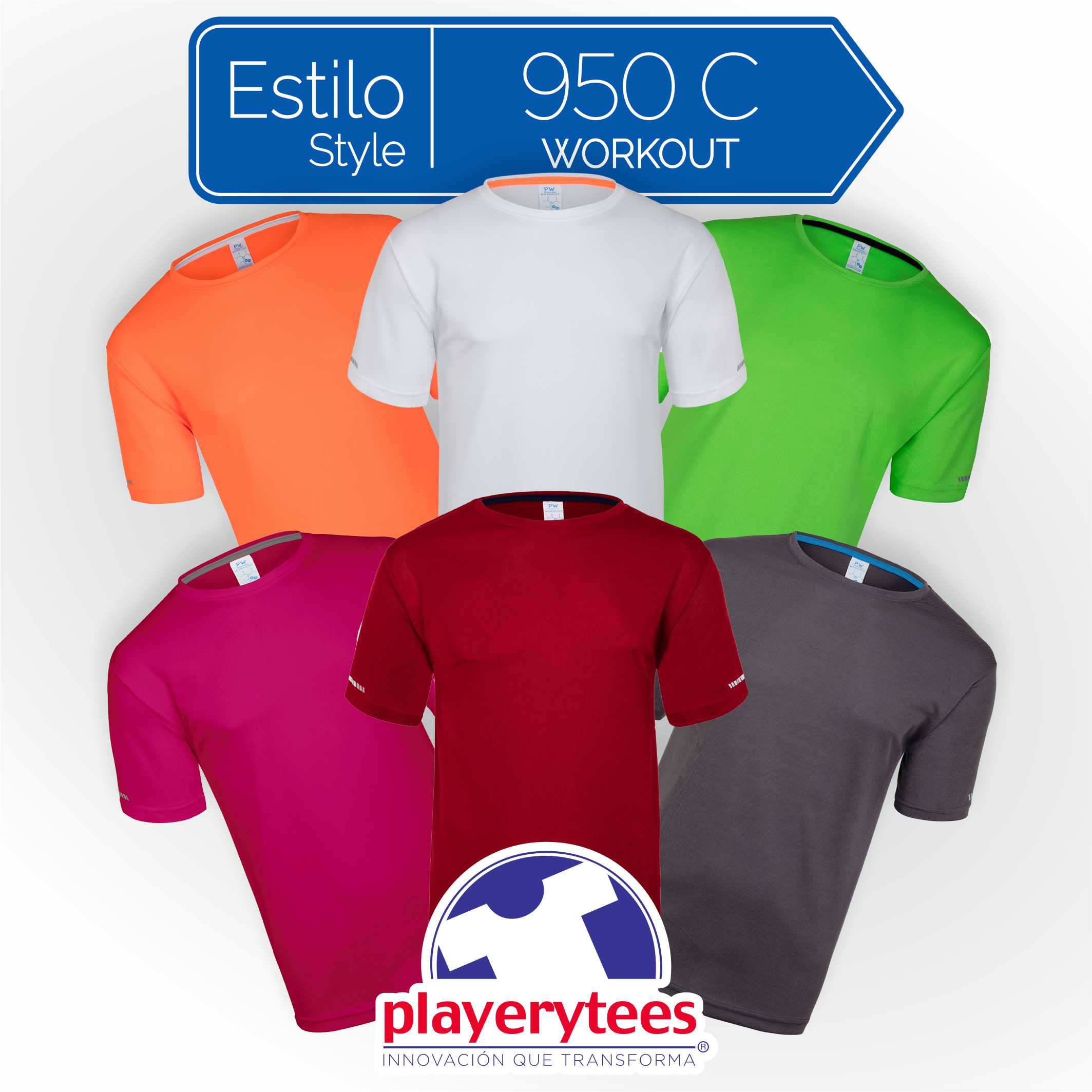 PLAYERA MANGA CORTA DEPORTIVA CUELLO REDONDO PLAYERYTEES TIPO DRY