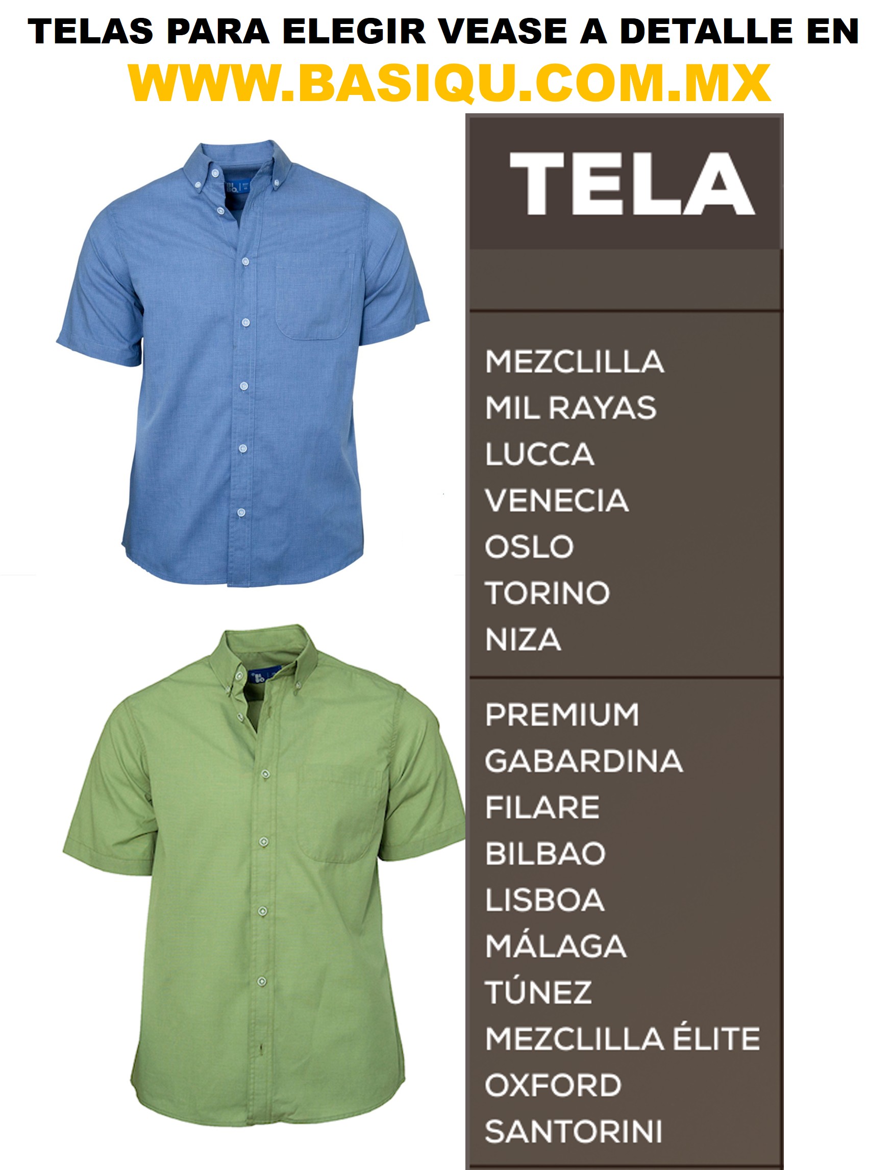 CAMISA CABALLERO BIBO MANGA CORTA (17 MODELOS A ELEGIR)