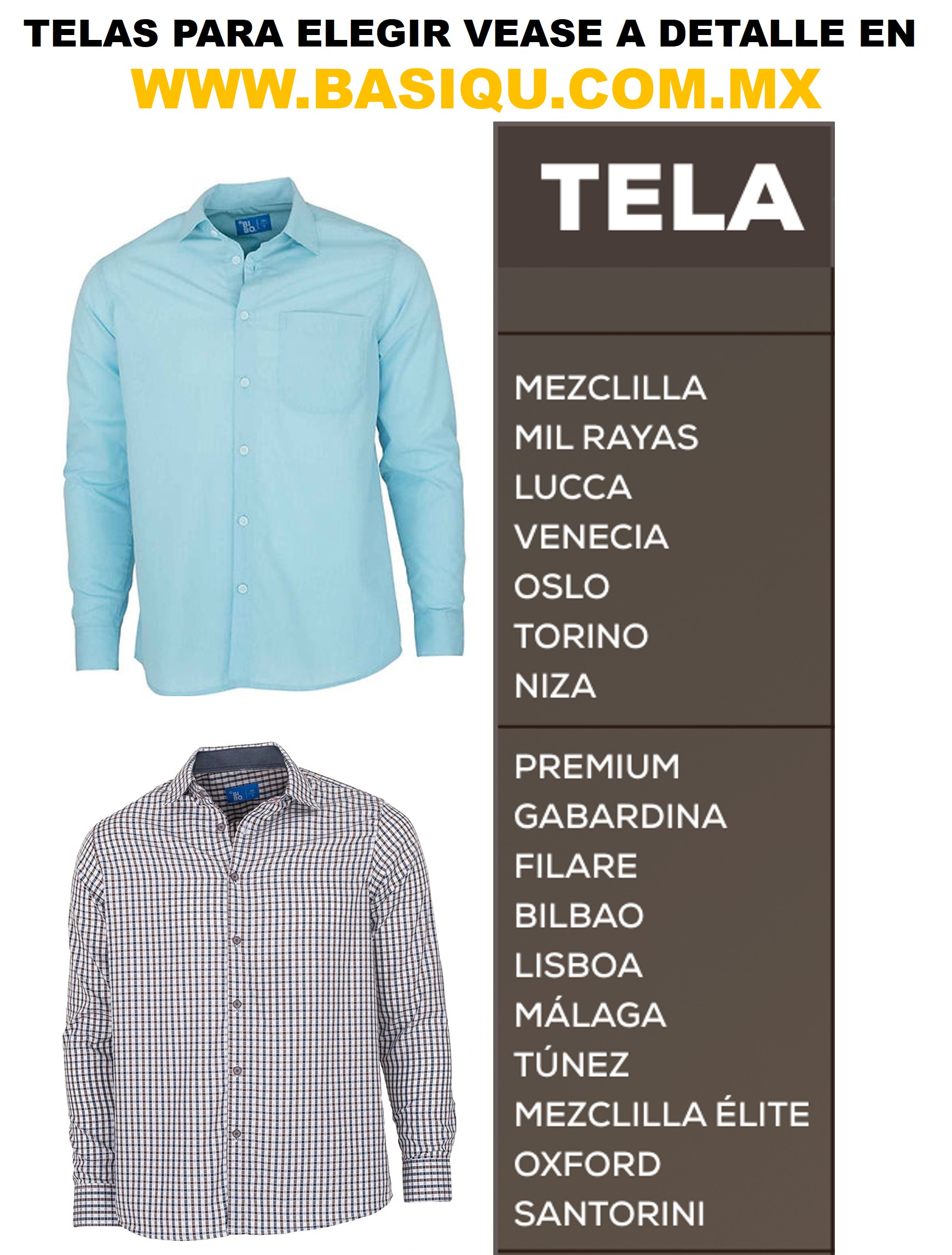 CAMISA CABALLERO BIBO MANGA LARGA (17 MODELOS A ELEGIR)